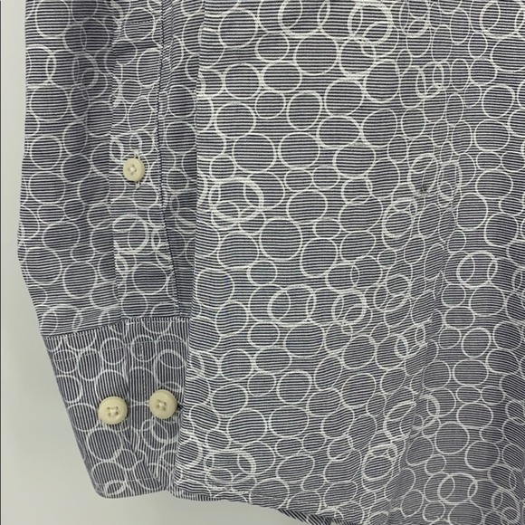 Tallia Gray Geometric Circles Modern Fit Sport Shirt Size Medium - Picture 5 of 16